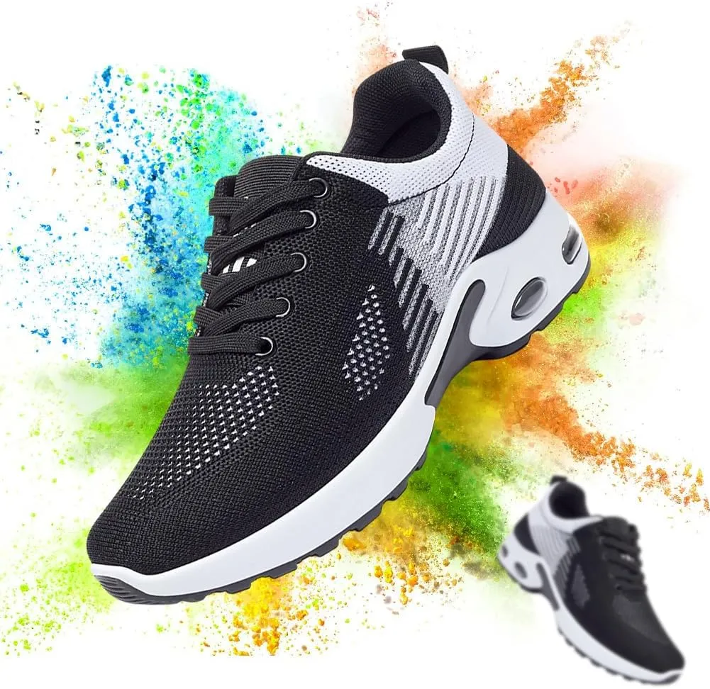 Padgene Womens Sneakers Air Cushion Running Shoes Lightweight Tennis Walking Shoes Mesh Breathable Gym Work Fashion Sneakers Athletic Comfortable Casual