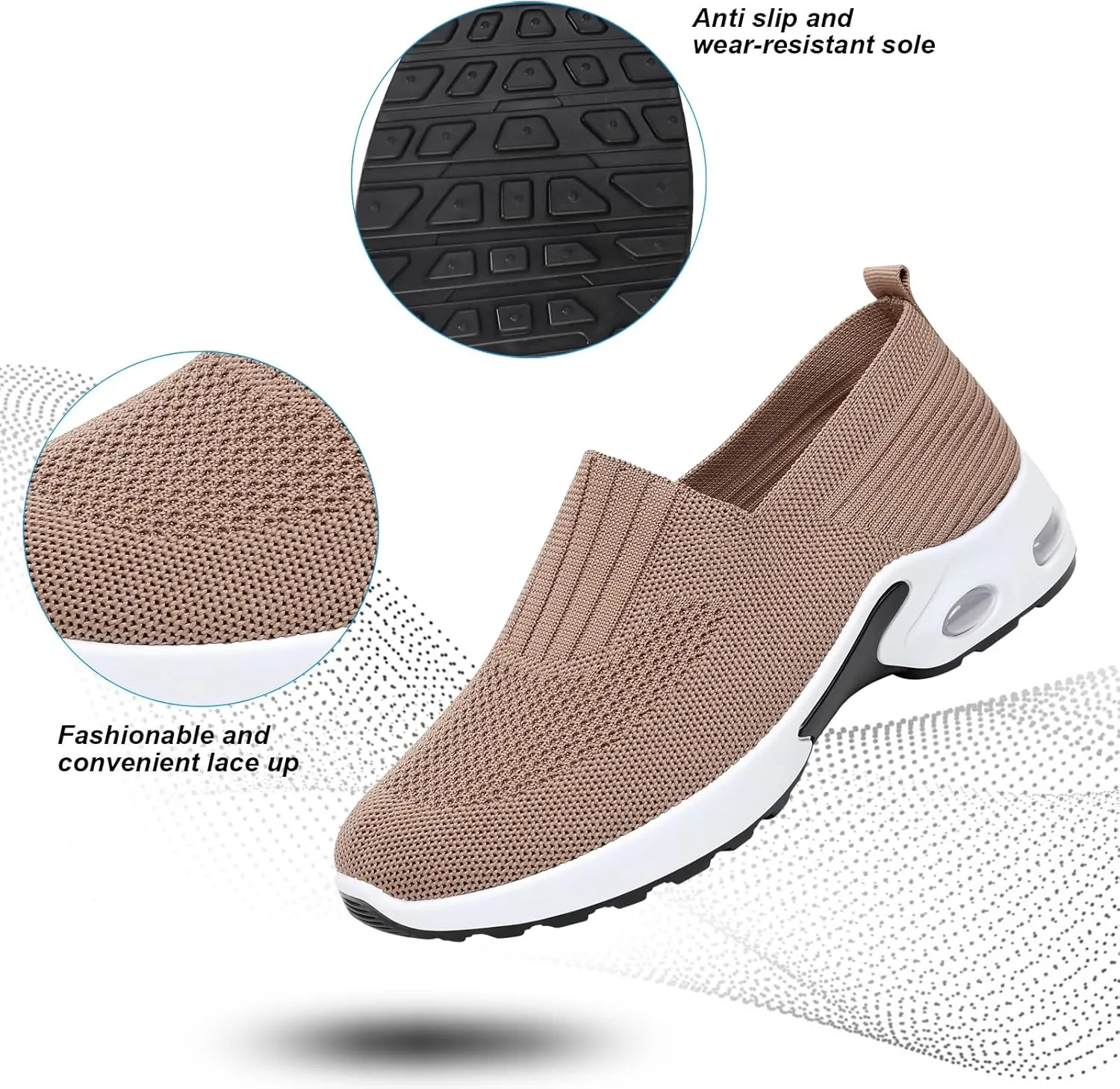 Padgene Womens Sneakers Air Cushion Running Shoes Lightweight Tennis Walking Shoes Mesh Breathable Gym Work Fashion Sneakers Athletic Comfortable Casual
