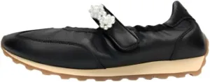 Pearl Strap Sneakerina Satin Ballet Sneakers Women Girls Cute Y2K Retro Round Toes Breathable Dress Shoes Non-Slip Chunky Sole Platform Sneakers Preppy Back to School Gifts Daughter Granddaughter