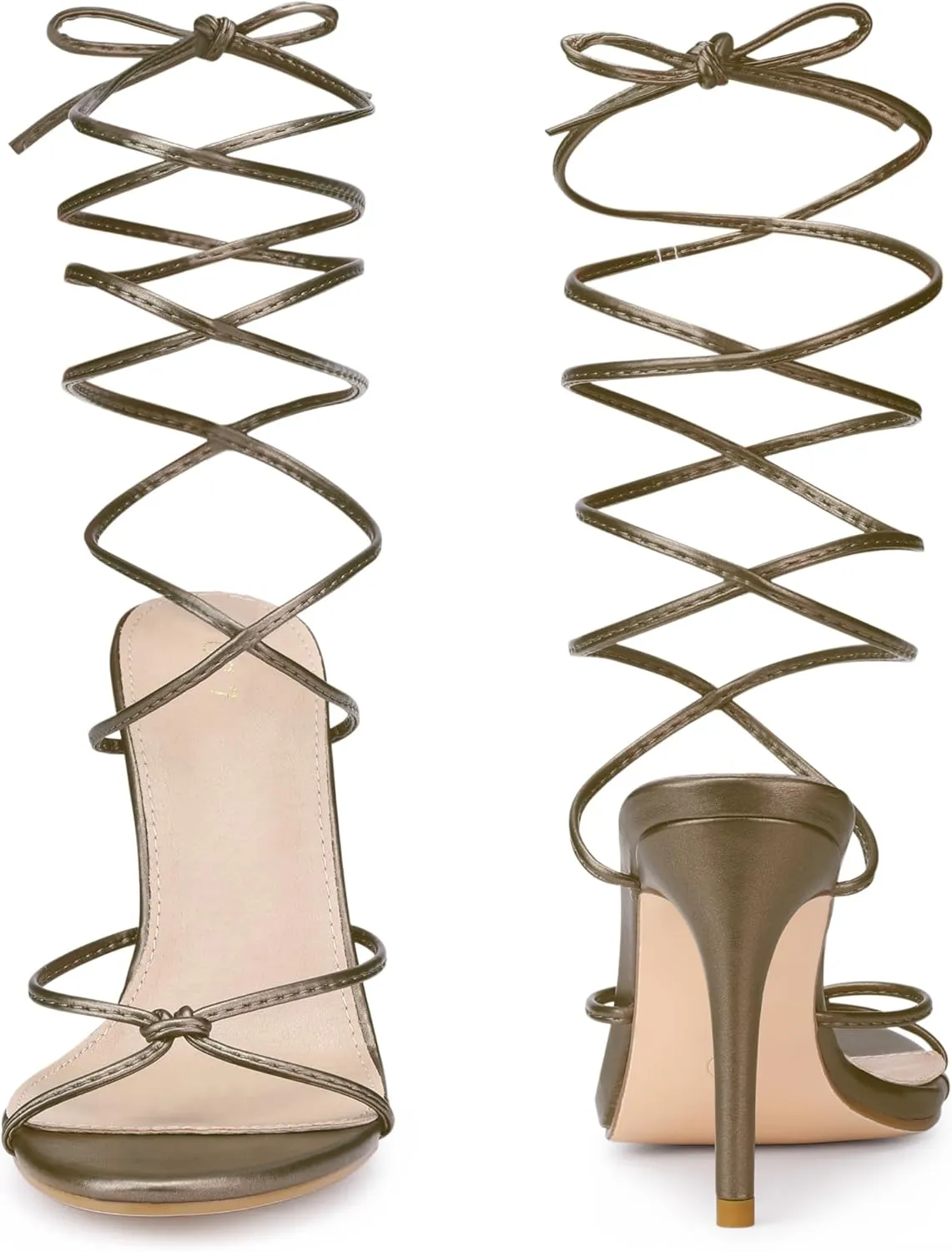 Perphy Lace Up Slingback Strappy Stiletto Heels Sandals for Women