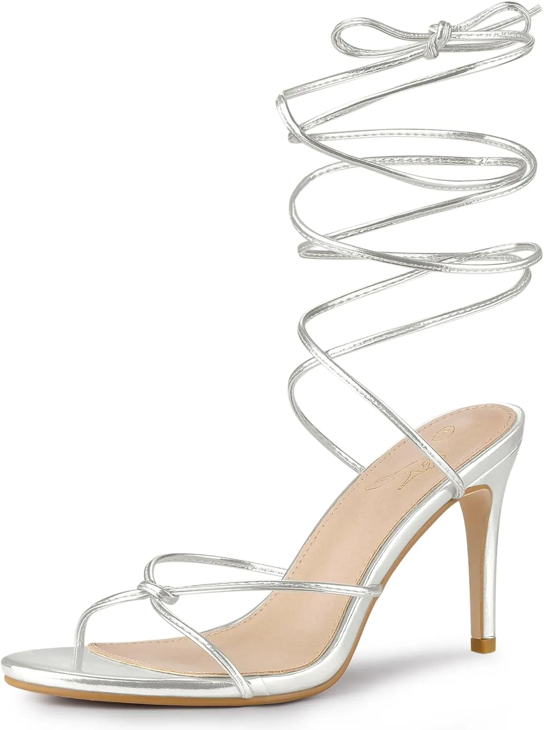 Perphy Lace Up Slingback Strappy Stiletto Heels Sandals for Women