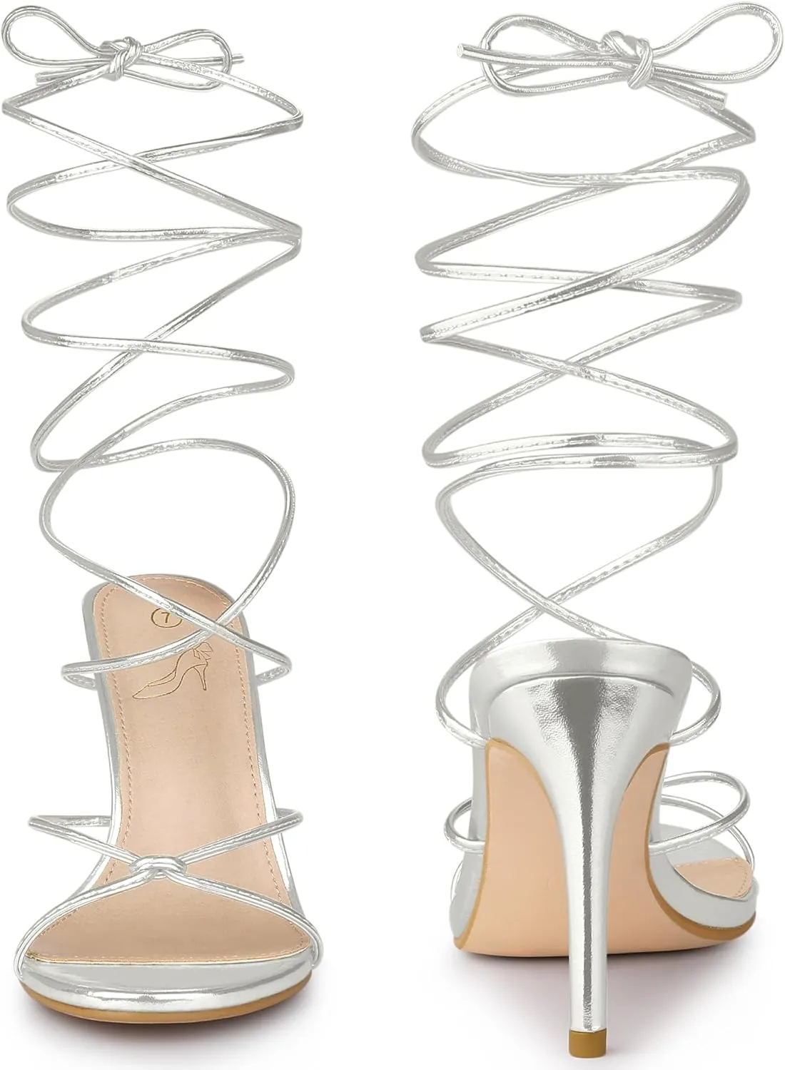 Perphy Lace Up Slingback Strappy Stiletto Heels Sandals for Women