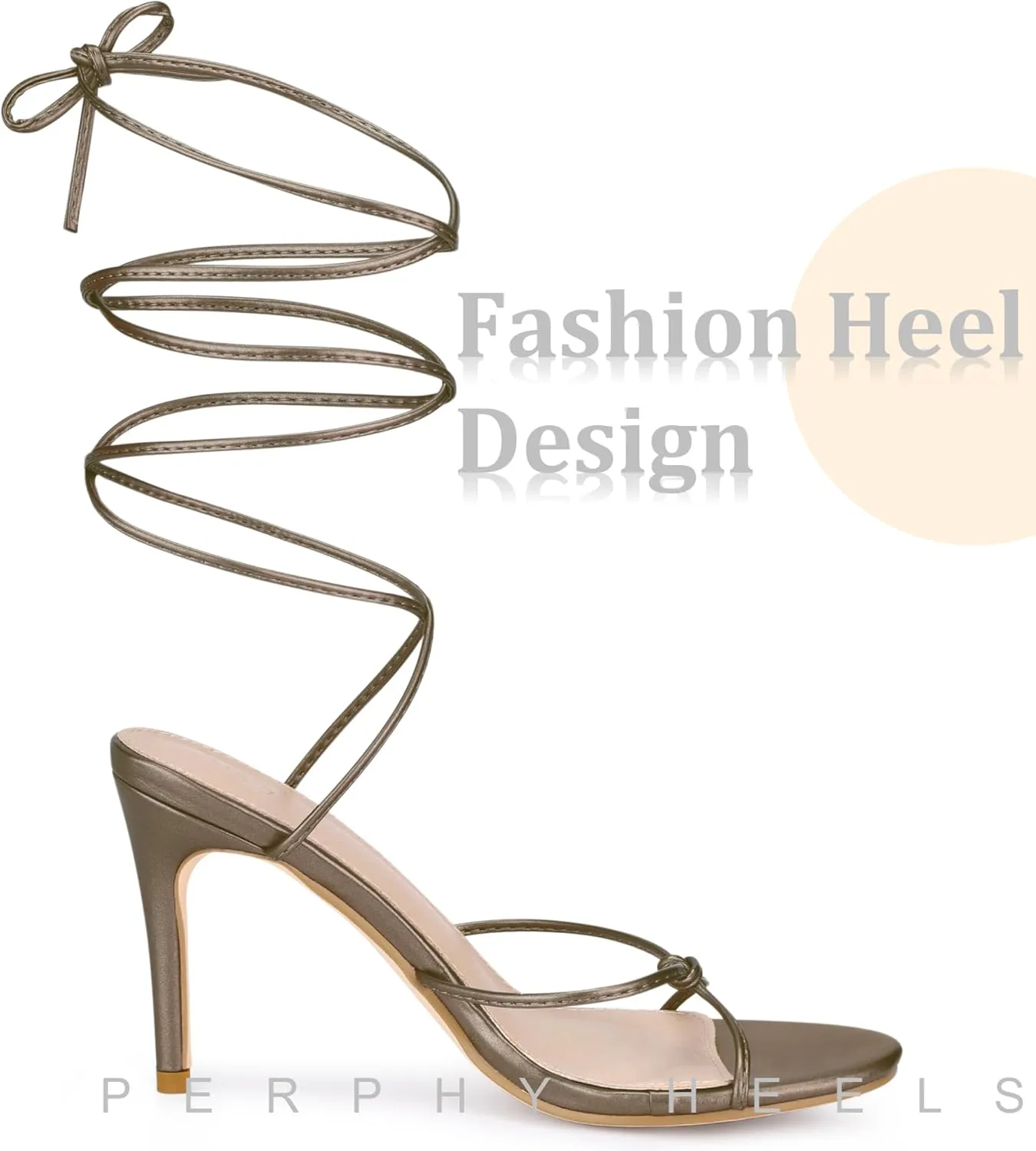 Perphy Lace Up Slingback Strappy Stiletto Heels Sandals for Women