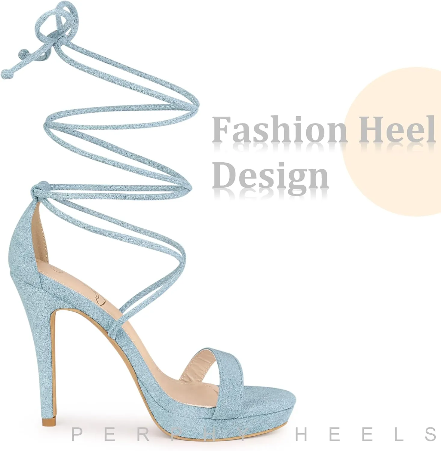 Perphy Platform Stiletto Heels Lace Up Sandals for Women