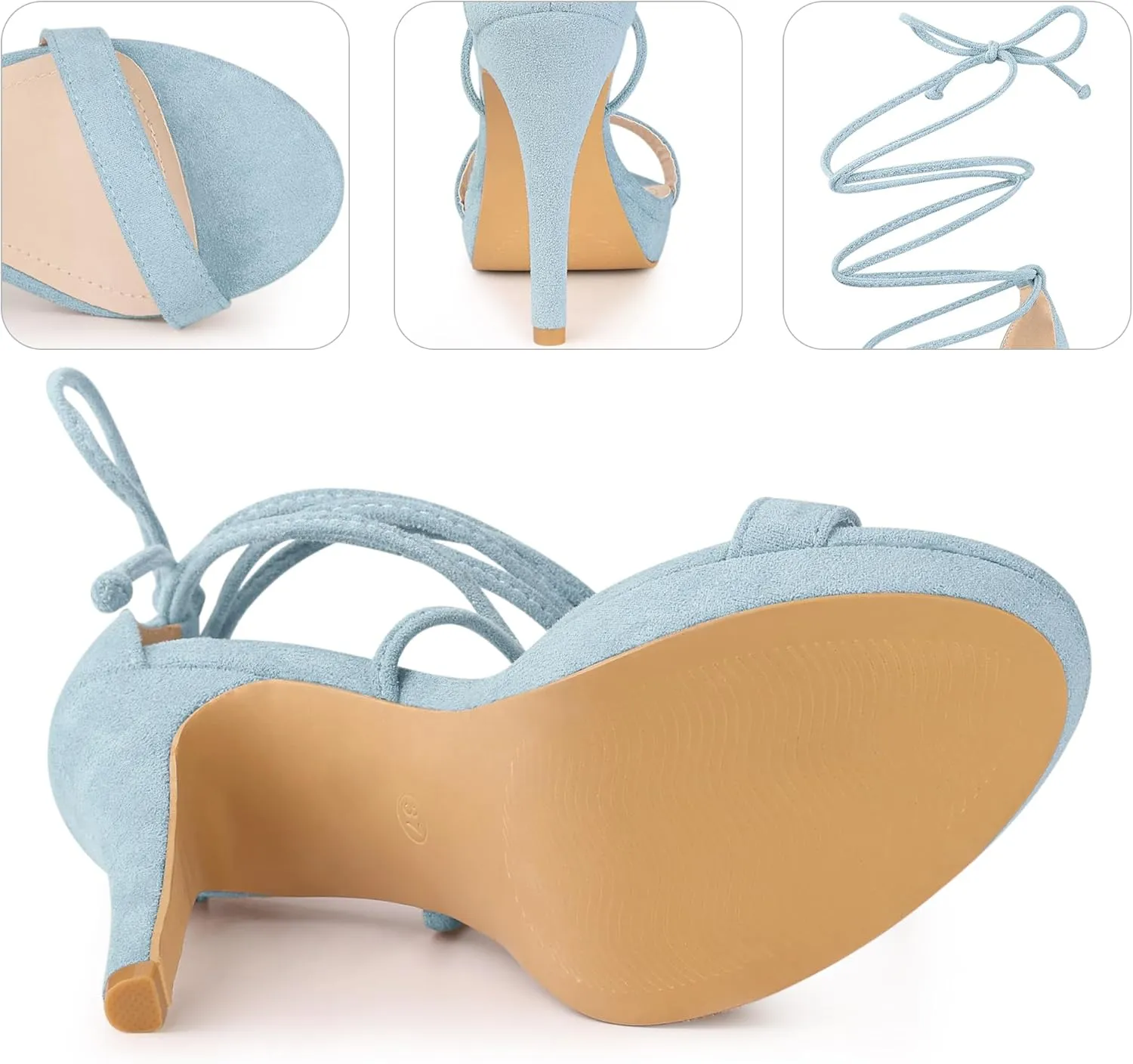 Perphy Platform Stiletto Heels Lace Up Sandals for Women