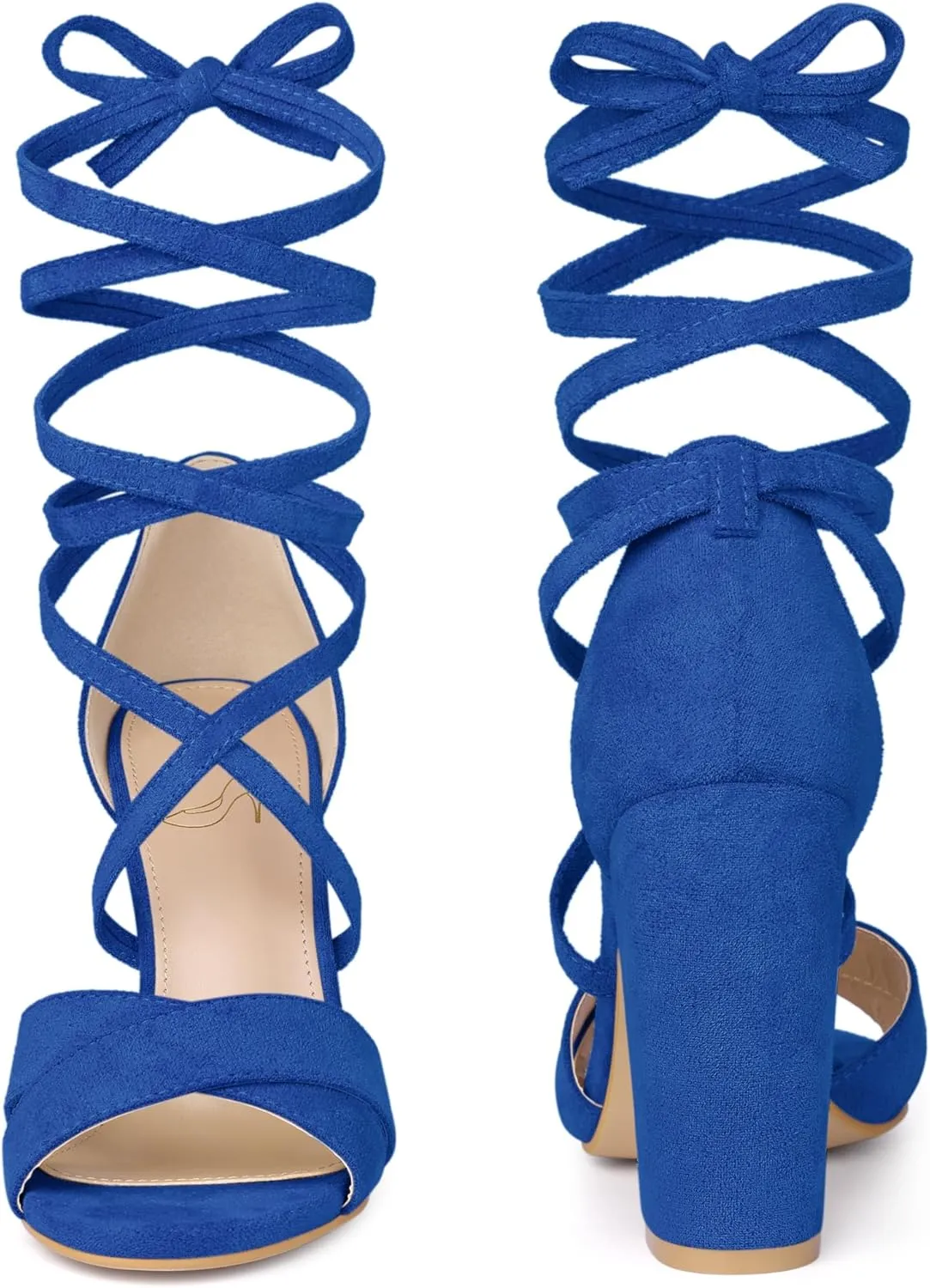 Perphy Strappy Chunky Heels Lace Up Sandals for Women