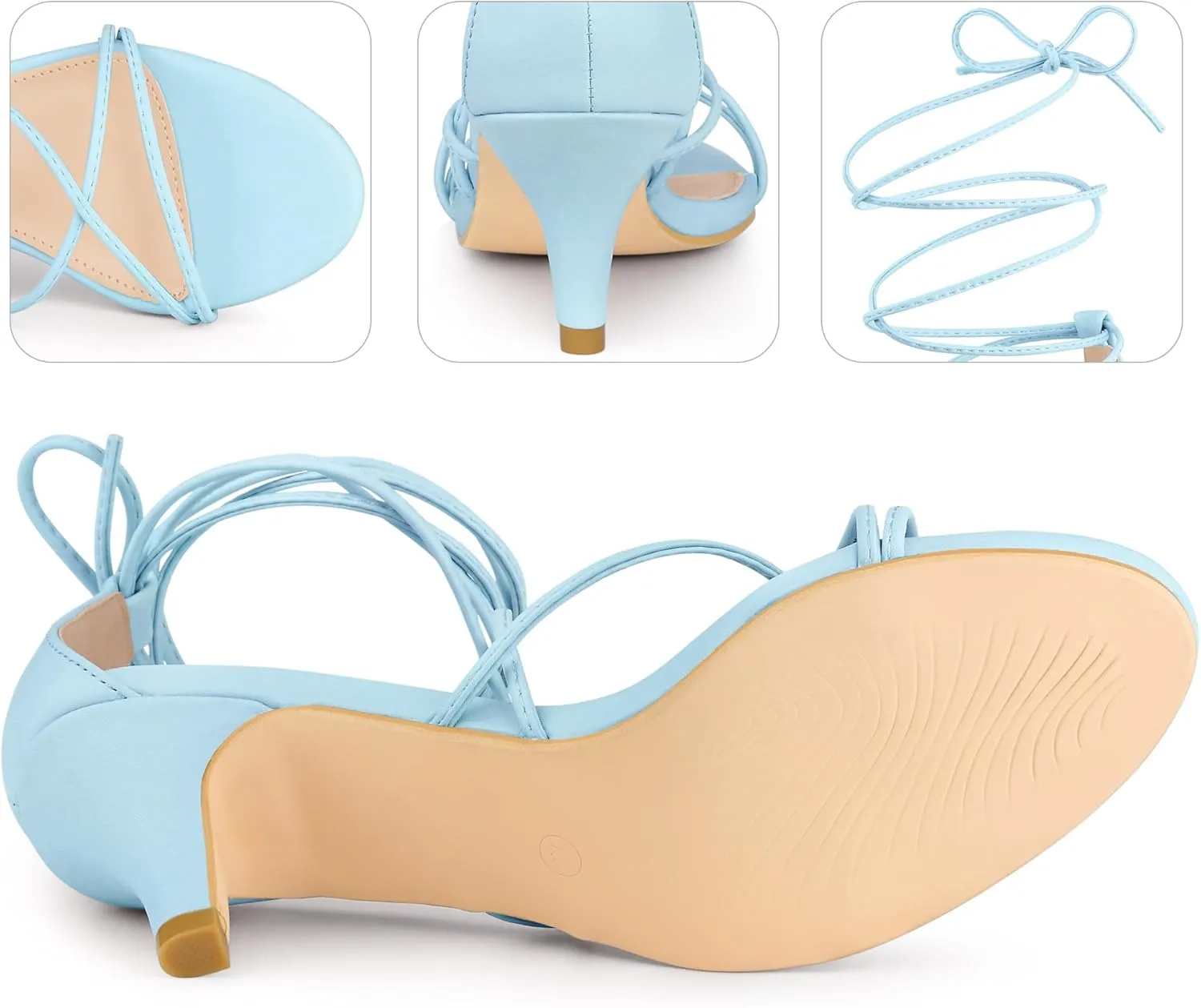 Perphy Strappy Lace Up Kitten Heels Sandals for Women