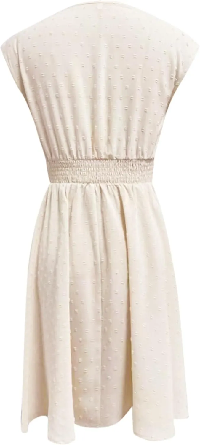 Plus Size Dress for Women Spring/Summer French Resort Style V Neck with Lace Trim Cutout A-Line Design Elegant and