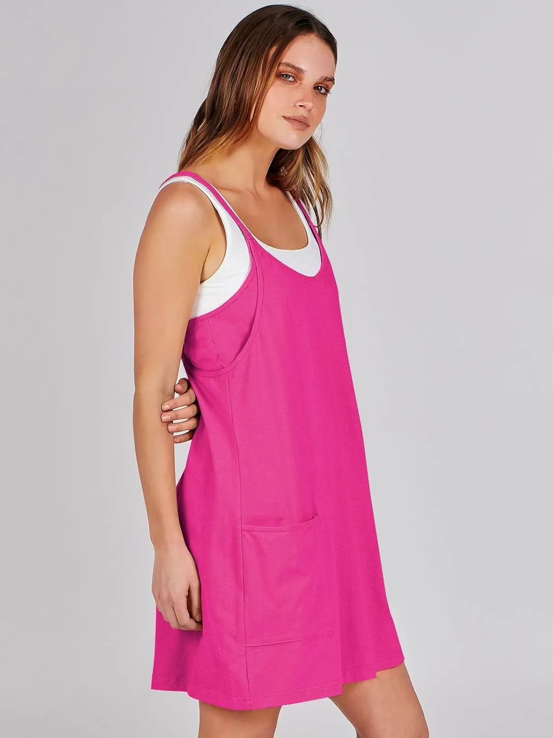 Prinbara Women Athletic Tennis Dress Summer Workout Sports Mini Romper Dress Built in Shapewear Shorts Sundress 2025 Outfits