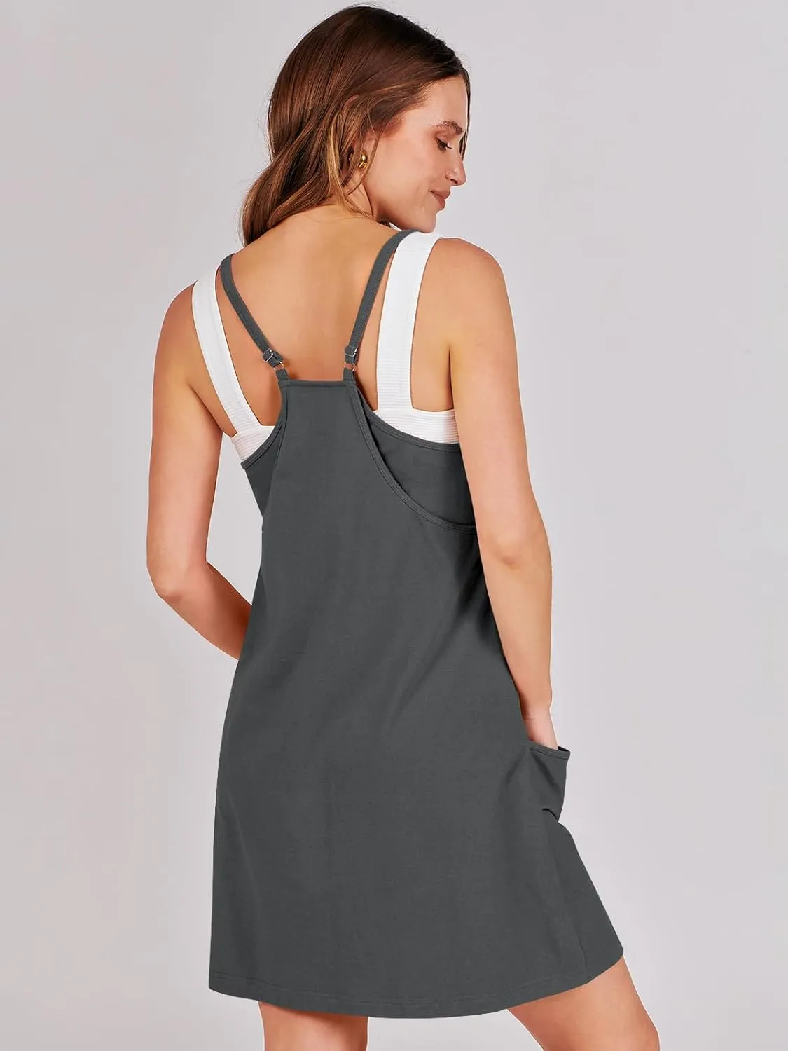 Prinbara Women Athletic Tennis Dress Summer Workout Sports Mini Romper Dress Built in Shapewear Shorts Sundress 2025 Outfits
