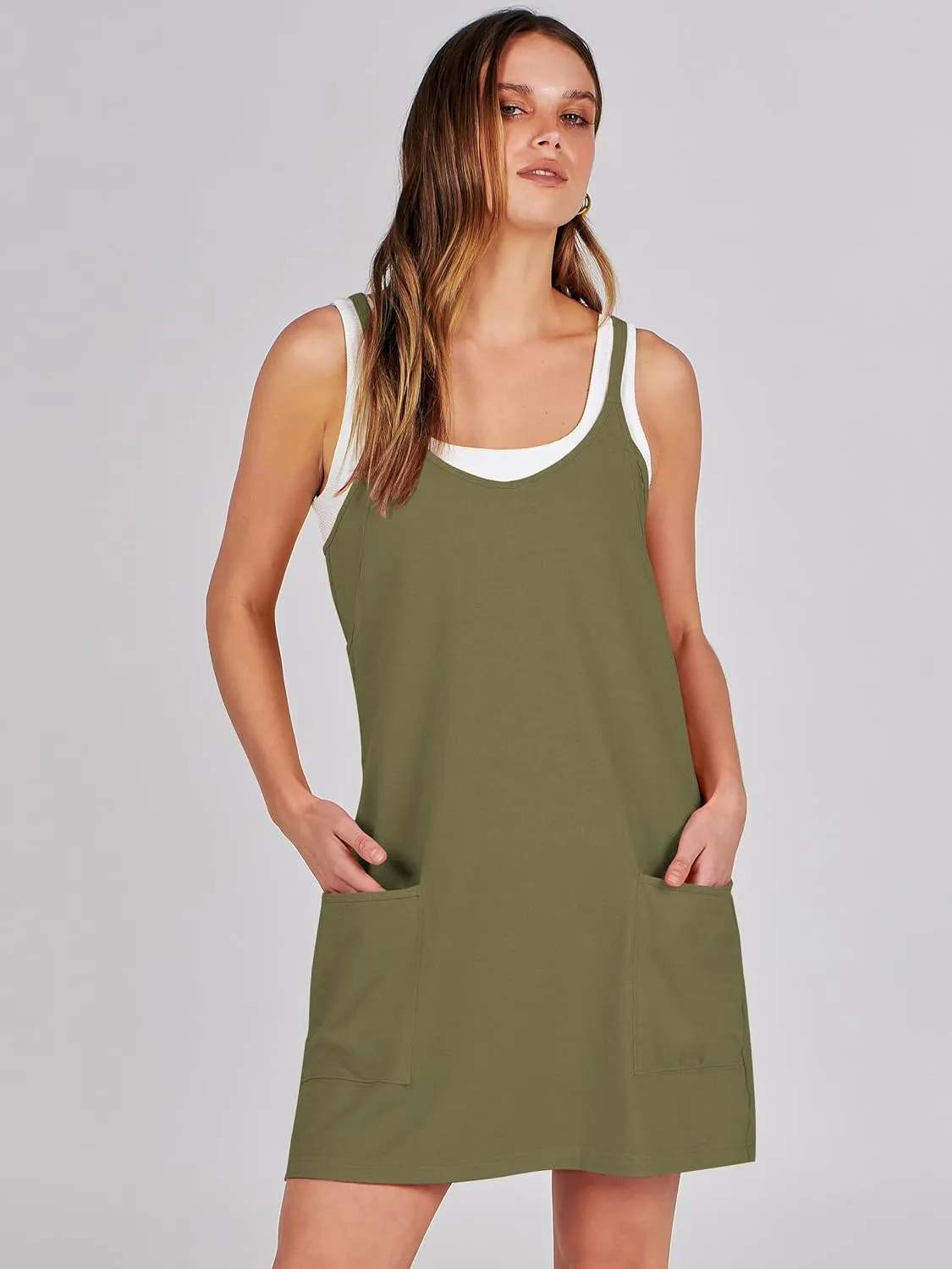 Prinbara Women Athletic Tennis Dress Summer Workout Sports Mini Romper Dress Built in Shapewear Shorts Sundress 2025 Outfits