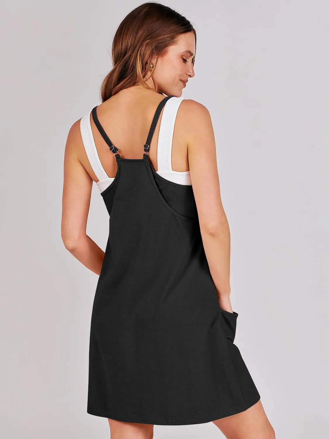 Prinbara Women Athletic Tennis Dress Summer Workout Sports Mini Romper Dress Built in Shapewear Shorts Sundress 2025 Outfits