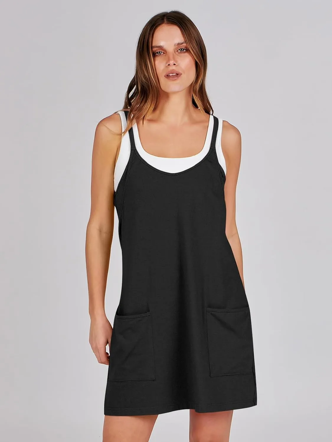 Prinbara Women Athletic Tennis Dress Summer Workout Sports Mini Romper Dress Built in Shapewear Shorts Sundress 2025 Outfits