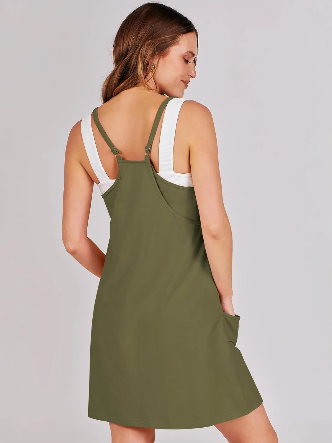 Prinbara Women Athletic Tennis Dress Summer Workout Sports Mini Romper Dress Built in Shapewear Shorts Sundress 2025 Outfits
