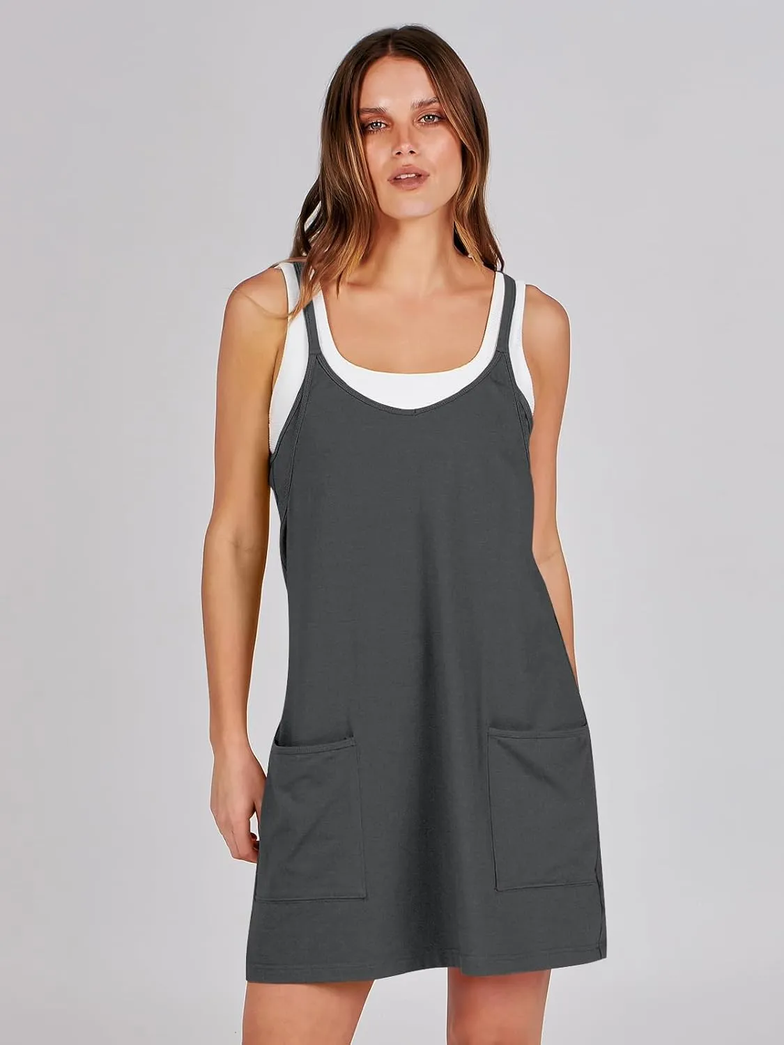 Prinbara Women Athletic Tennis Dress Summer Workout Sports Mini Romper Dress Built in Shapewear Shorts Sundress 2025 Outfits