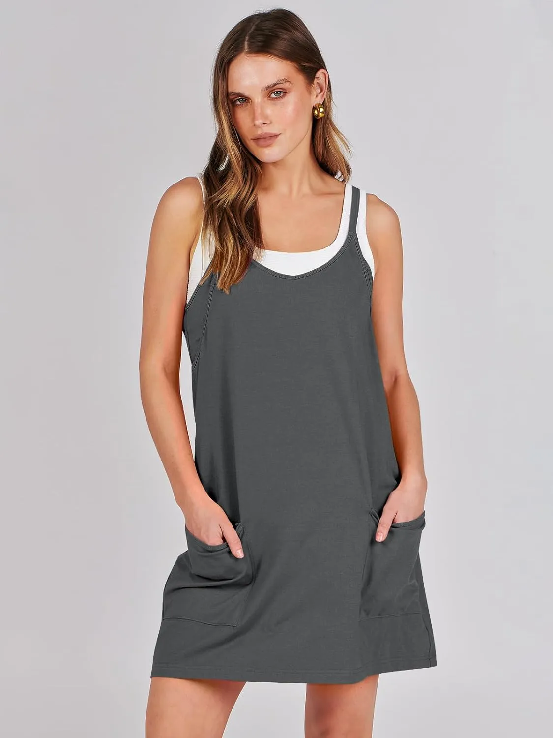 Prinbara Women Athletic Tennis Dress Summer Workout Sports Mini Romper Dress Built in Shapewear Shorts Sundress 2025 Outfits