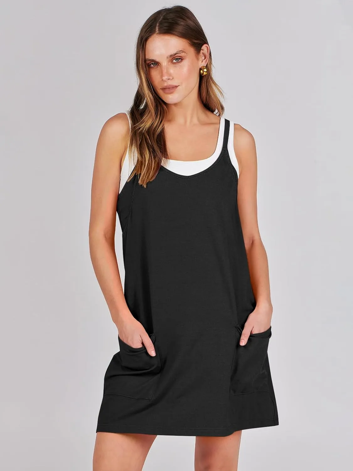 Prinbara Women Athletic Tennis Dress Summer Workout Sports Mini Romper Dress Built in Shapewear Shorts Sundress 2025 Outfits