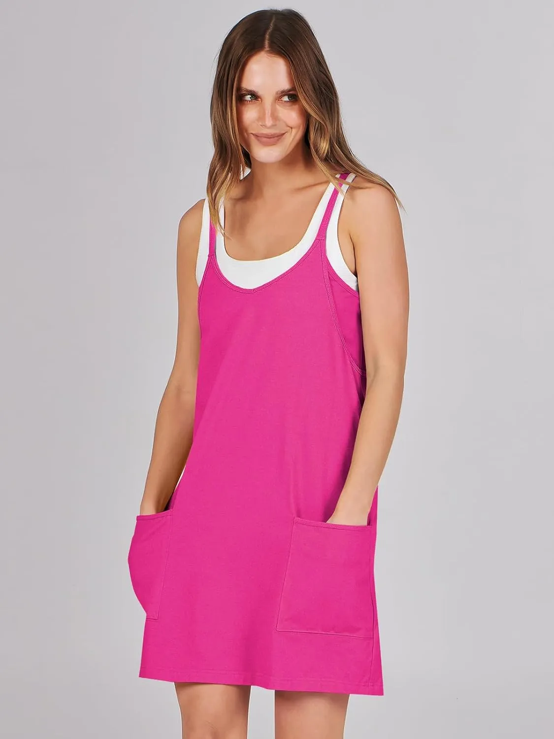 Prinbara Women Athletic Tennis Dress Summer Workout Sports Mini Romper Dress Built in Shapewear Shorts Sundress 2025 Outfits