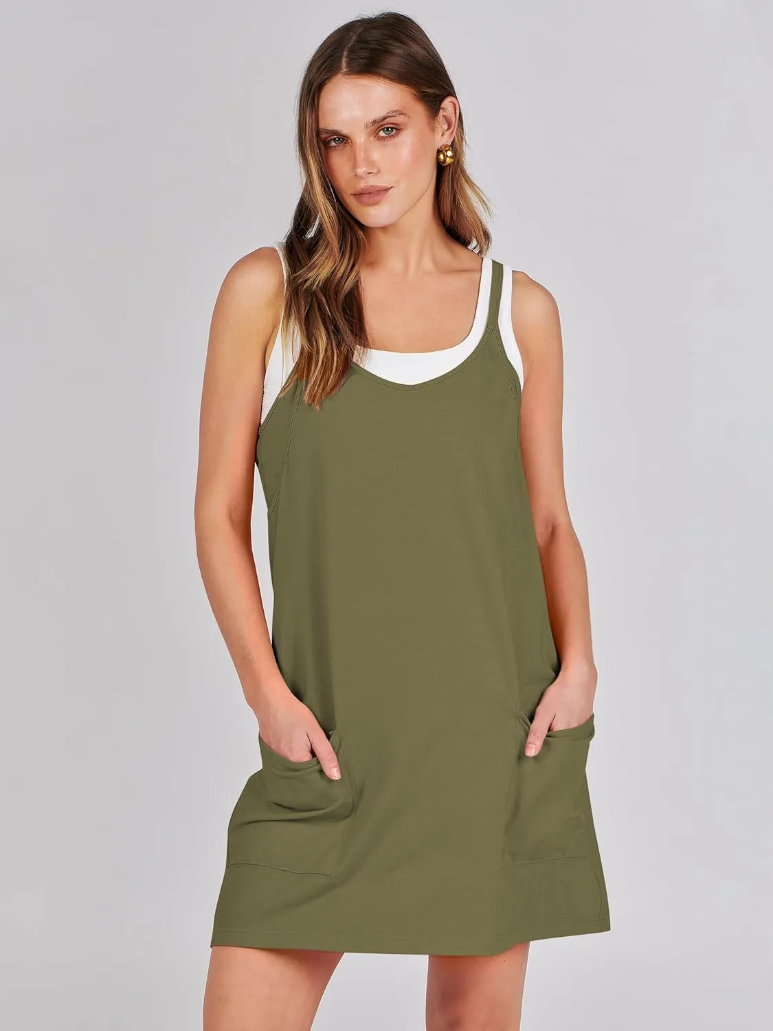 Prinbara Women Athletic Tennis Dress Summer Workout Sports Mini Romper Dress Built in Shapewear Shorts Sundress 2025 Outfits