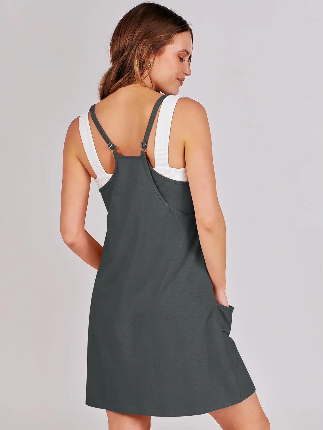 Prinbara Women Athletic Tennis Dress Summer Workout Sports Mini Romper Dress Built in Shapewear Shorts Sundress 2025 Outfits