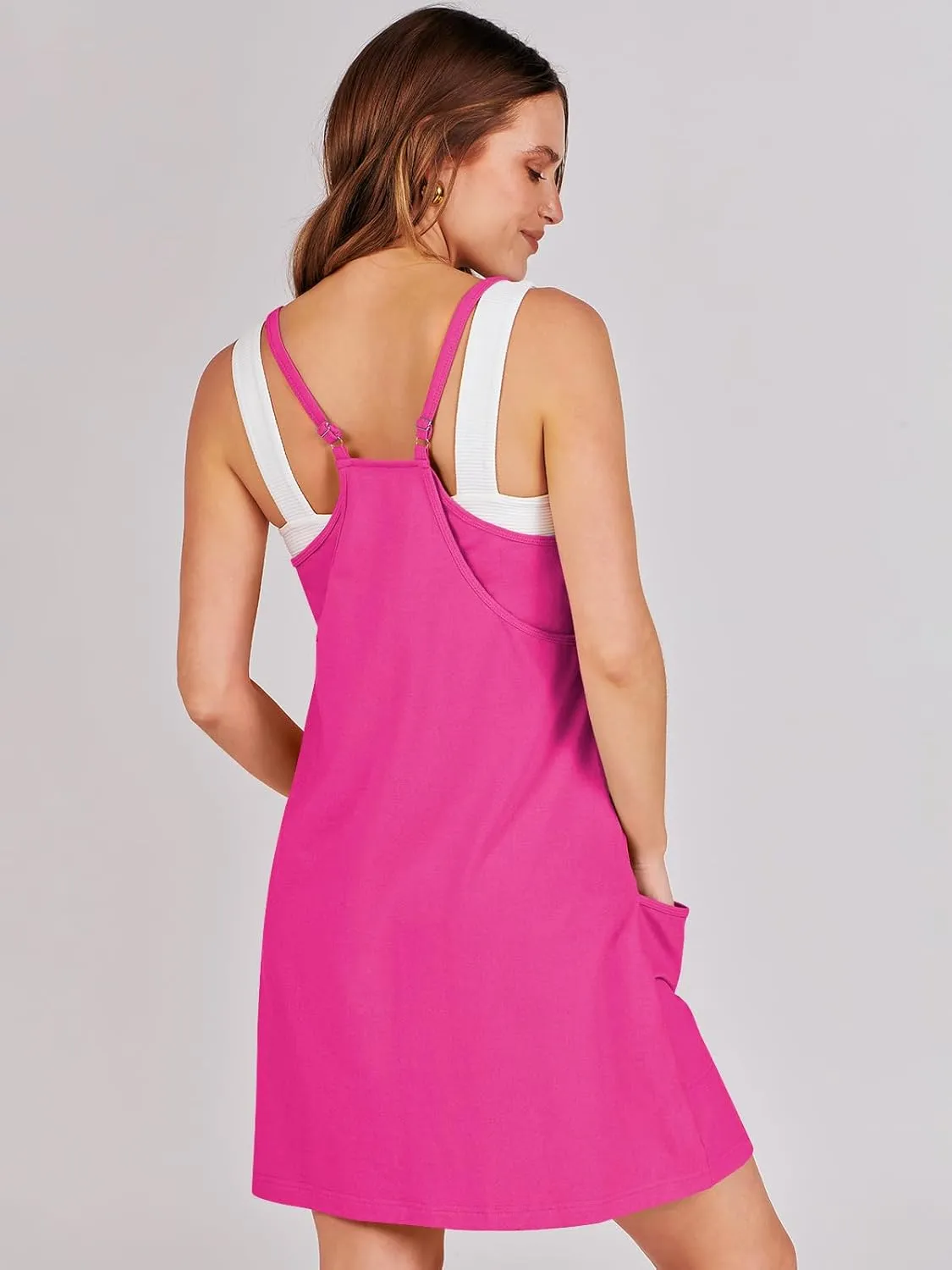Prinbara Women Athletic Tennis Dress Summer Workout Sports Mini Romper Dress Built in Shapewear Shorts Sundress 2025 Outfits