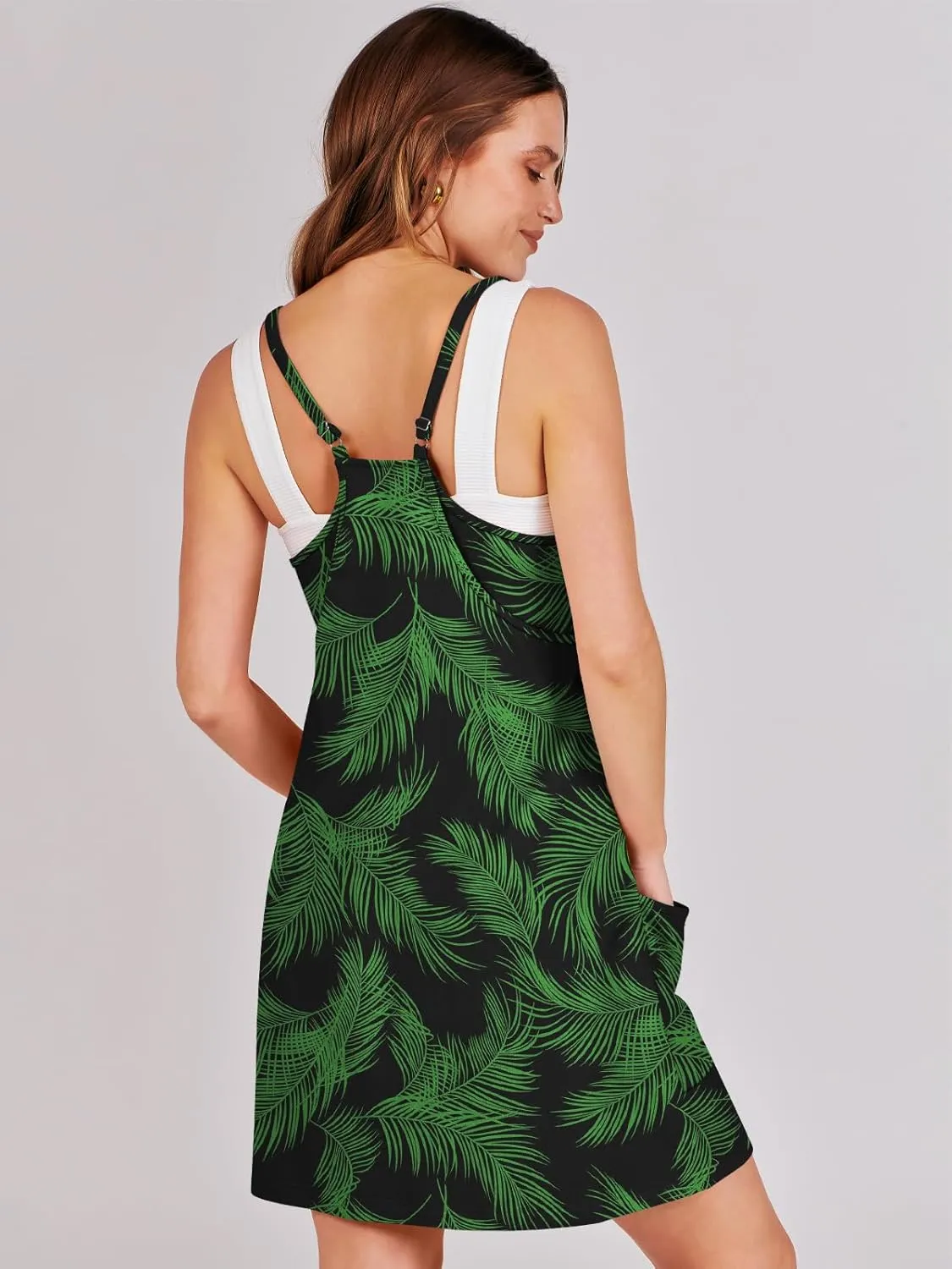 Prinbara Women Athletic Tennis Dress Summer Workout Sports Mini Romper Dress Built in Shapewear Shorts Sundress 2025 Outfits