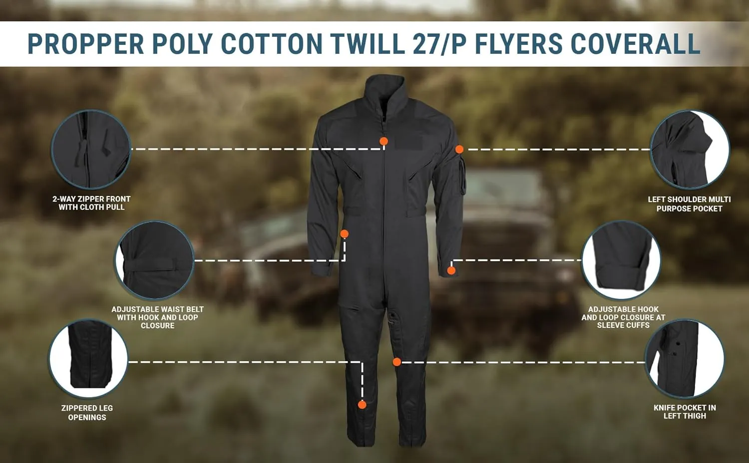 Propper mens Poly Cotton Twill 27/P Flyers Coverall