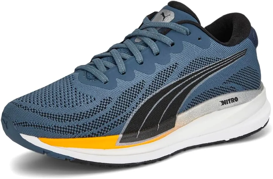 PUMA Mens Magnify Nitro Knit Running Sneakers Shoes - Blue