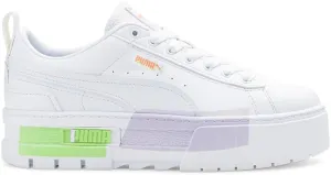 Puma Womens Mayze Mis Platform Lace Up Sneakers Shoes Casual - Green, Purple, White