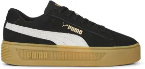 Puma Womens Smash V3 Suede Platform Sneakers Shoes Casual - Black