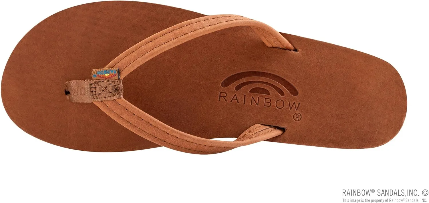 Rainbow Sandals Ladies Luxury Leather - Single Layer Arch Support With 1/2" Narrow Strap