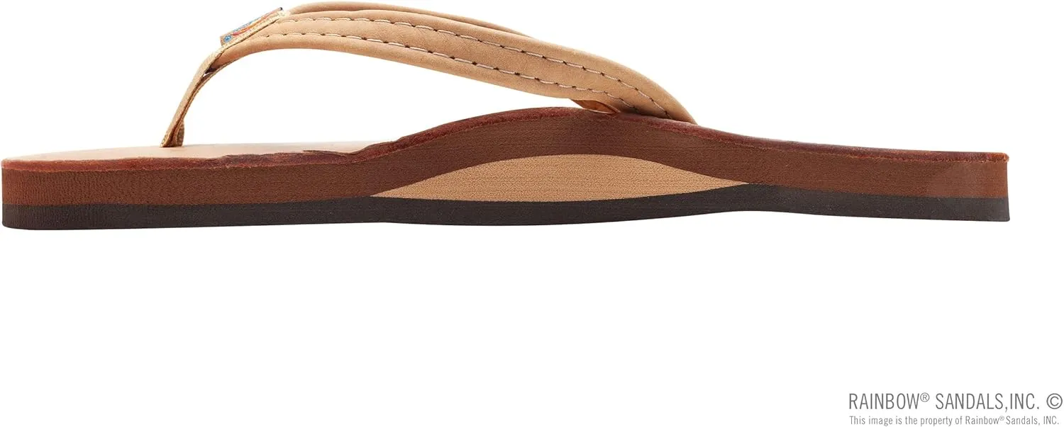 Rainbow Sandals Ladies Luxury Leather - Single Layer Arch Support With 1/2" Narrow Strap