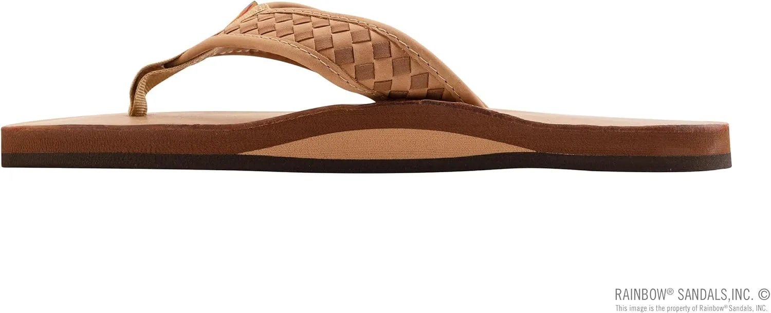 Rainbow Sandals Mens The Bentley Luxury Leather - Single Layer Arch Hand Woven Strap