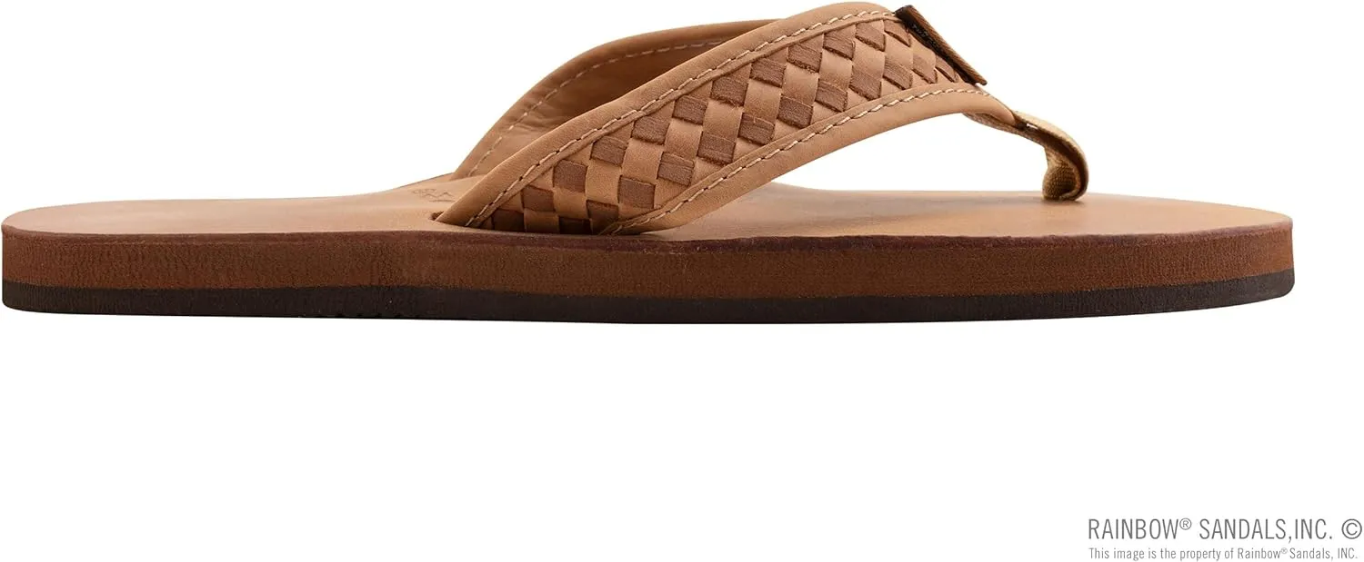 Rainbow Sandals Mens The Bentley Luxury Leather - Single Layer Arch Hand Woven Strap
