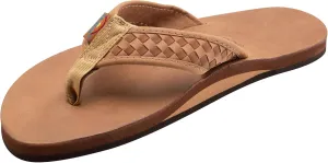 Rainbow Sandals Mens The Bentley Luxury Leather - Single Layer Arch Hand Woven Strap