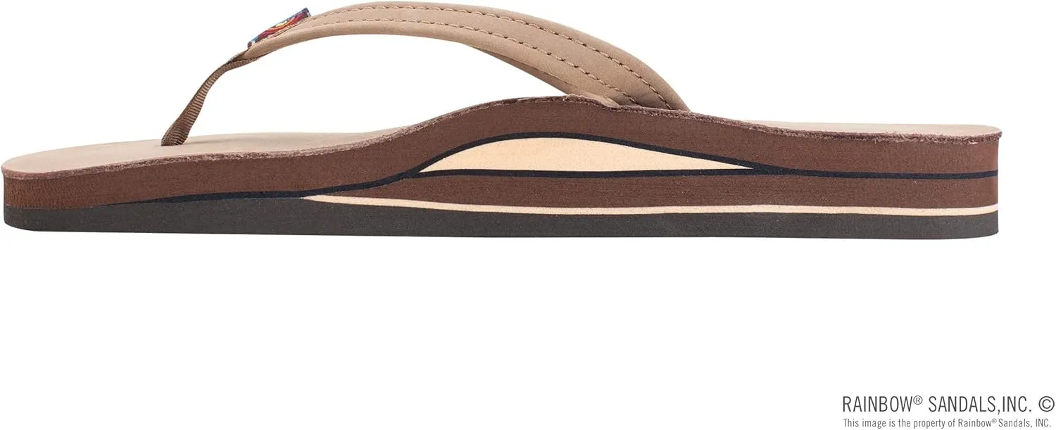 Rainbow Sandals Women's Double Layer, Narrow Strap, Leather Sandals w/Arch