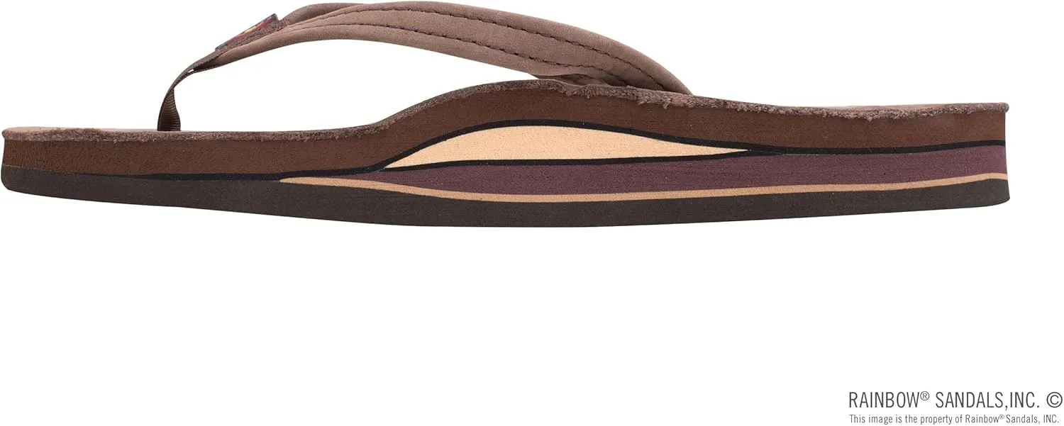 Rainbow Sandals Women's Double Layer, Narrow Strap, Leather Sandals w/Arch