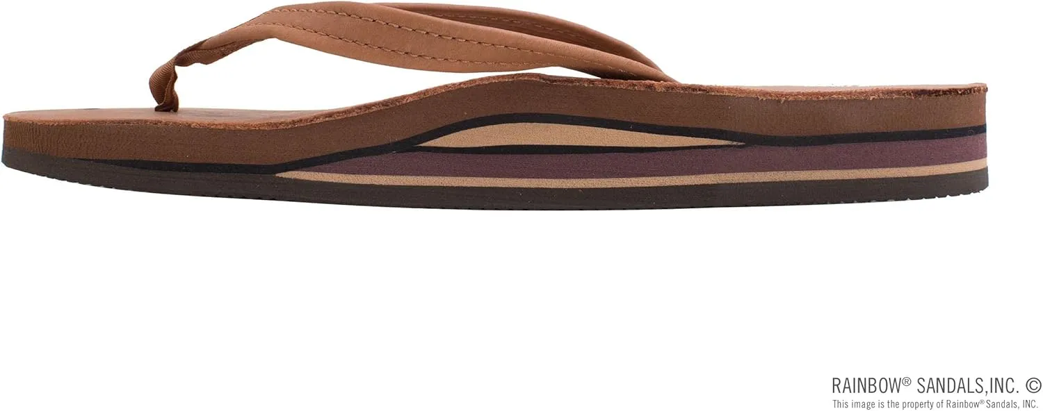 Rainbow Sandals Women's Double Layer, Narrow Strap, Leather Sandals w/Arch