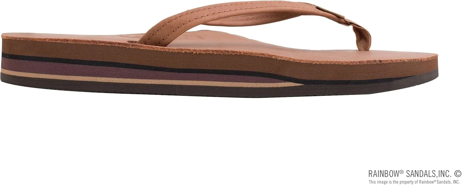 Rainbow Sandals Women's Double Layer, Narrow Strap, Leather Sandals w/Arch