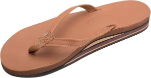 Rainbow Sandals Women's Double Layer, Narrow Strap, Leather Sandals w/Arch