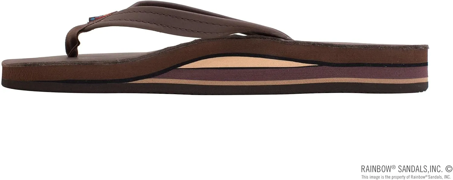 Rainbow Sandals Women's Double Layer, Narrow Strap, Leather Sandals w/Arch