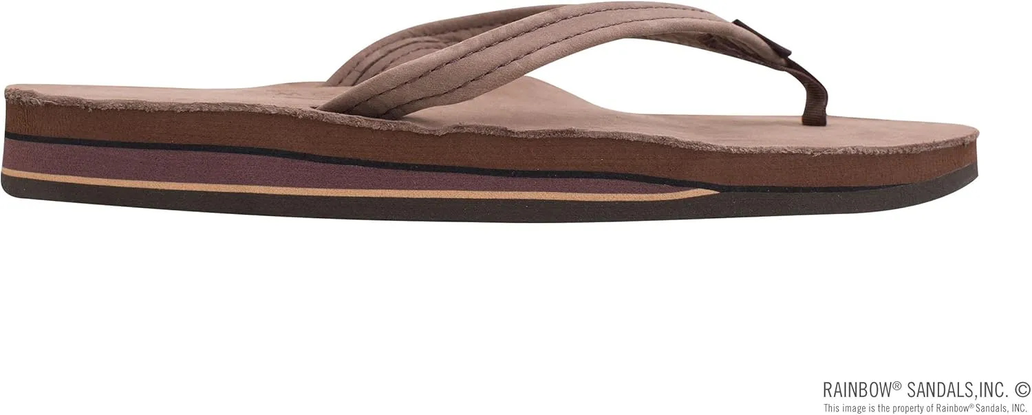 Rainbow Sandals Women's Double Layer, Narrow Strap, Leather Sandals w/Arch