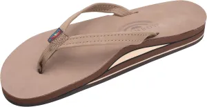 Rainbow Sandals Women's Double Layer, Narrow Strap, Leather Sandals w/Arch