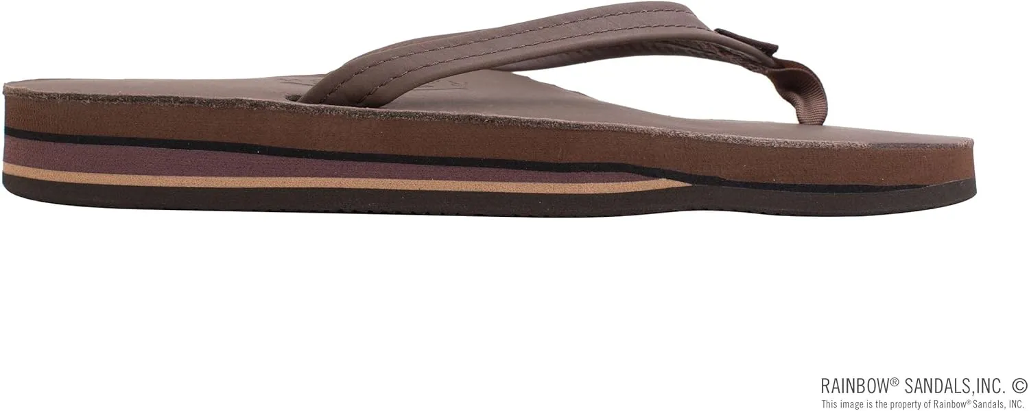 Rainbow Sandals Women's Double Layer, Narrow Strap, Leather Sandals w/Arch
