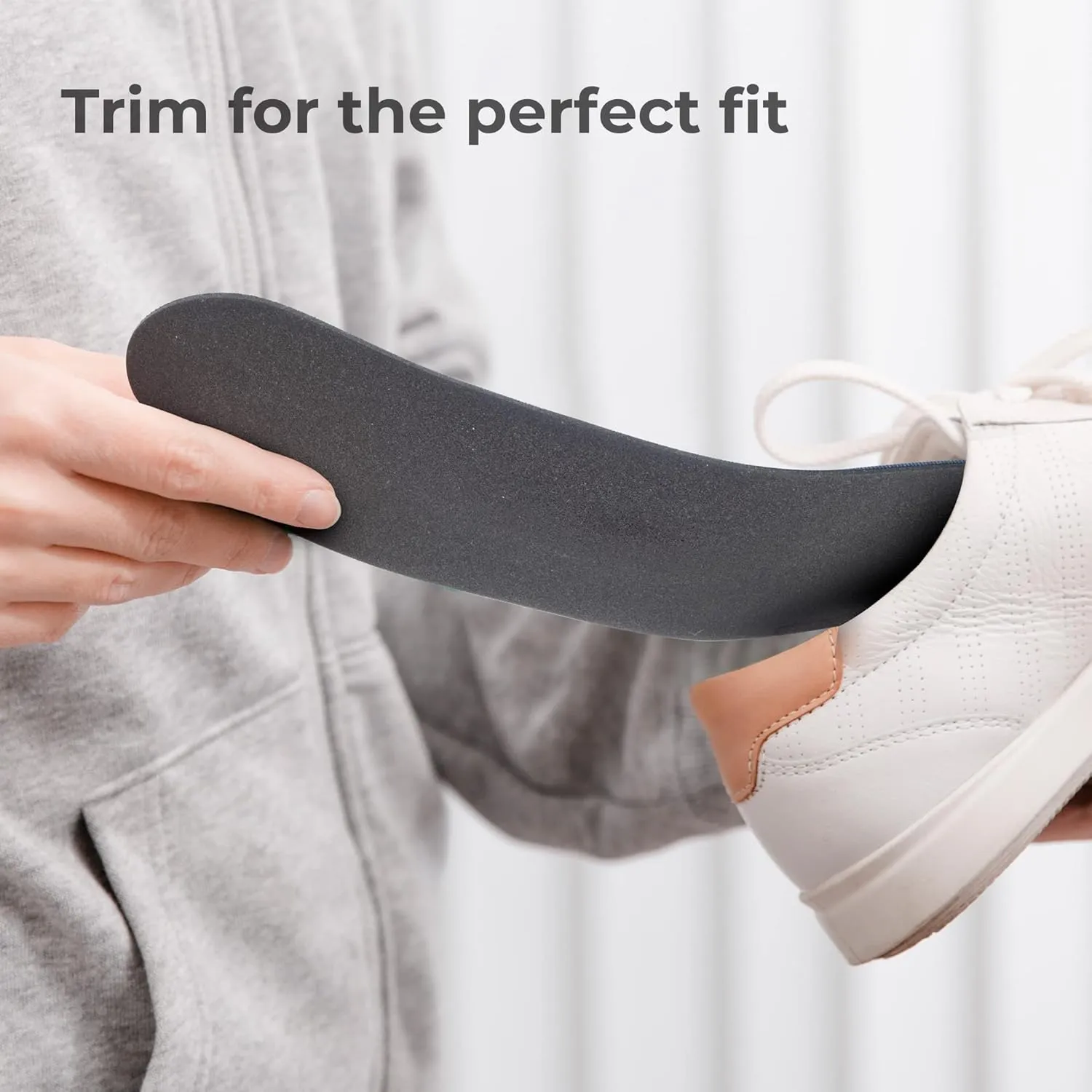 Runee Memory Foam Comfort Insole - Help Against Plantar Fasciitis and Foot Pain. Cushioning Metatarsal, Arch Support and Heel Support (Black, Large)