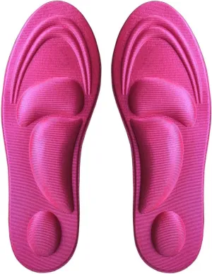 Runee Memory Foam Comfort Insole - Help Against Plantar Fasciitis and Foot Pain. Cushioning Metatarsal, Arch Support and Heel Support (Pink, Small)