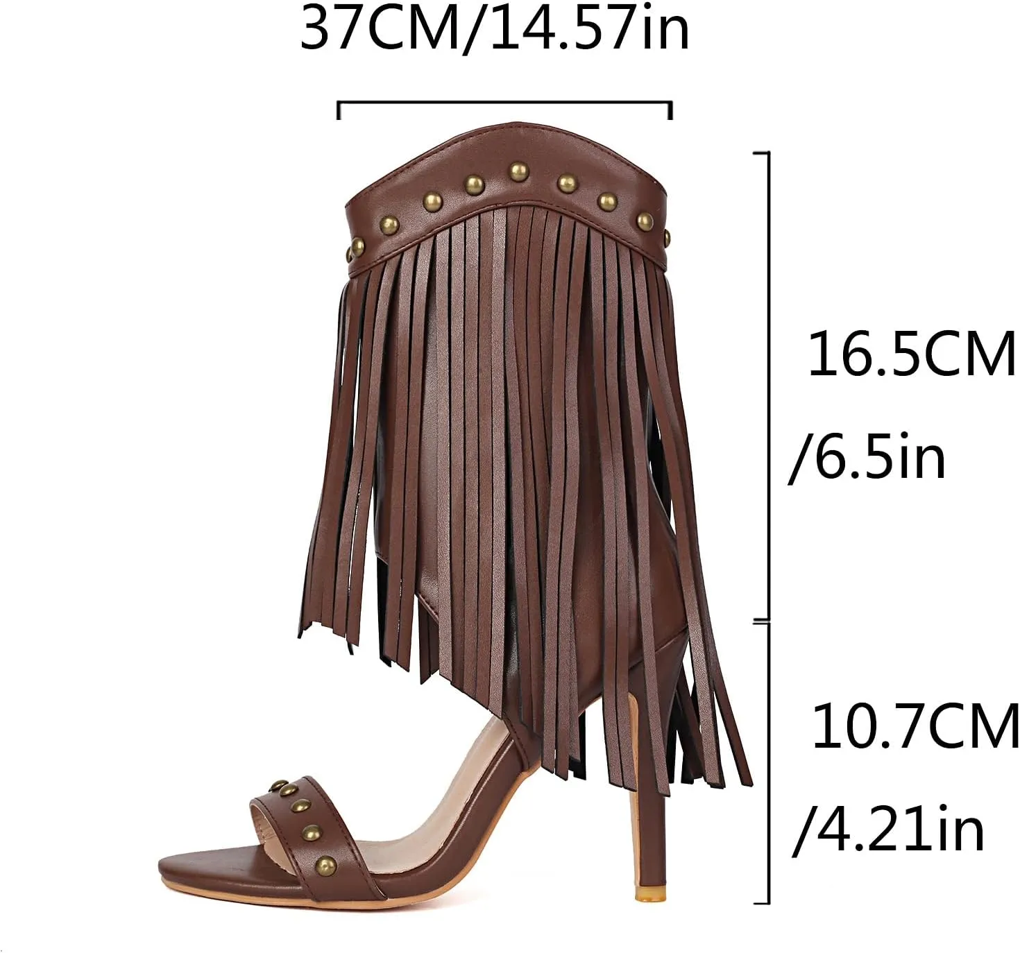 SACFOF Womens Open Toe Fringe Stiletto High Heels Sandals Studded High Heeled Dress Wedding Gladiator Sandals