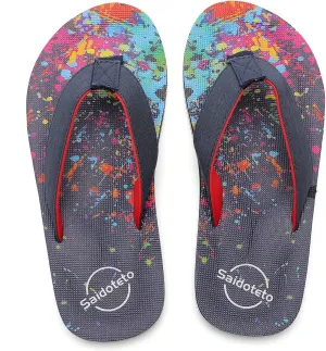 Saidoteto Boys Girls Flip Flops Child Summer Slip-on Thong Sandals Beach Pool Water Shoes(Little/Big Kid)