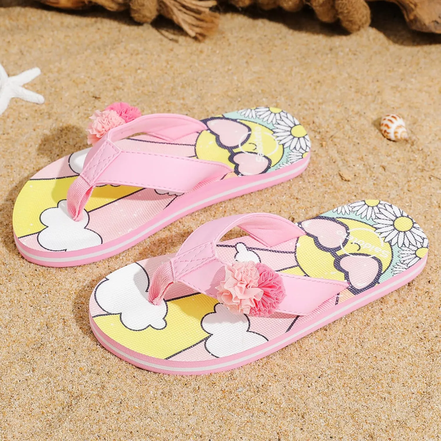 Saidoteto Boys Girls Flip Flops Child Summer Slip-on Thong Sandals Beach Pool Water Shoes(Little/Big Kid)