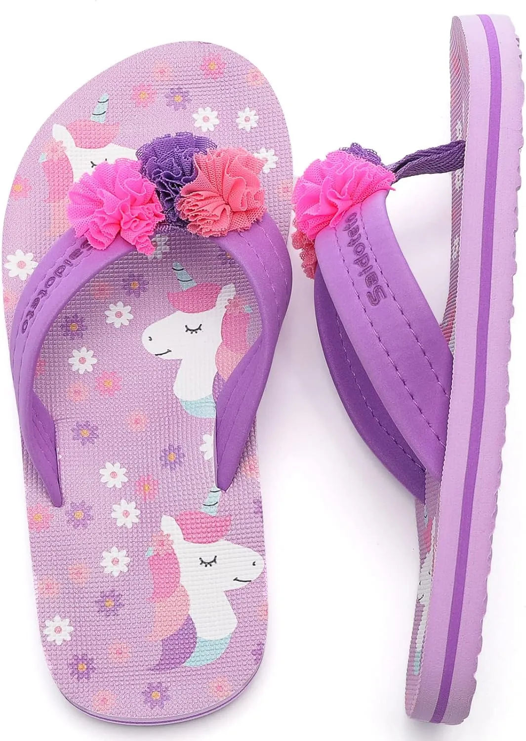 Saidoteto Boys Girls Flip Flops Child Summer Slip-on Thong Sandals Beach Pool Water Shoes(Little/Big Kid)